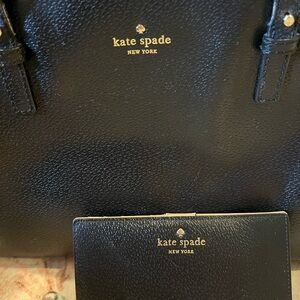 kate spade Black Pebble Leather Wallet